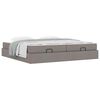 vidaXL Cadre de lit avec matelas avec matelas 2 pcs Taupe tissu