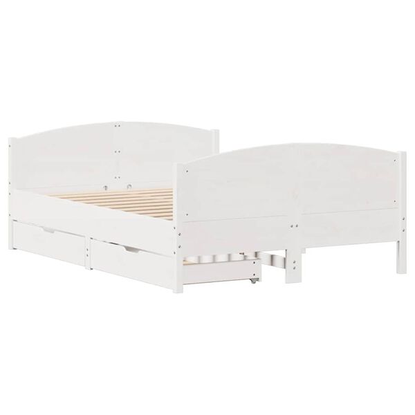 vidaXL Cadre de lit sans matelas blanc 150x200 cm bois de pin massif