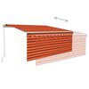 vidaXL Auvent rétractable manuel avec store 3,5x2,5 m Orange et marron