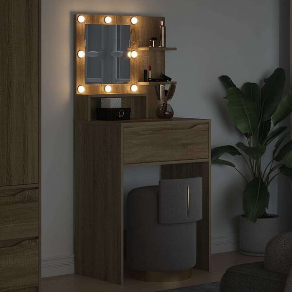 vidaXL Tables de maquillage pour chambre avec tiroir Ch&ecirc;ne Sonoma