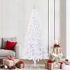 vidaXL Sapin de No&euml;l artificiel avec 300 LED Blanc 210 cm PVC et Acier