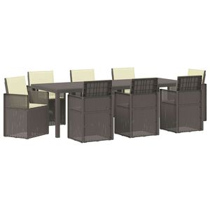 vidaXL Ensemble de salle &agrave; manger pour jardin 9 pc Gris clair et Cr&egrave;me
