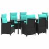 vidaXL Ensemble de salle &agrave; manger pour jardin 7 pc Noir et turquoise