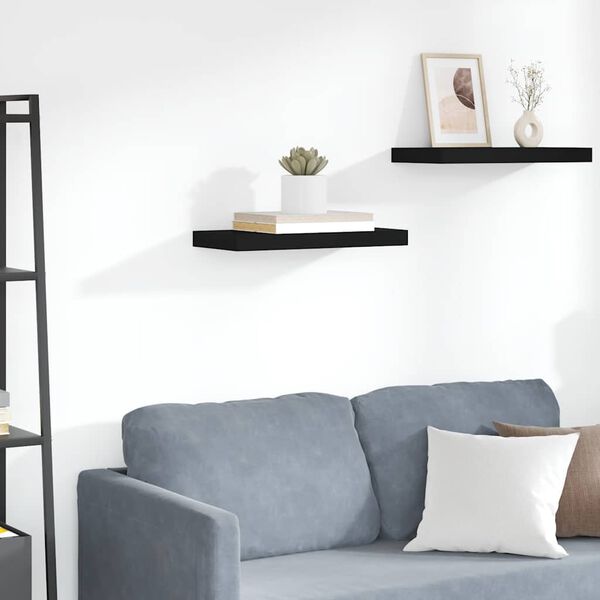 vidaXL &Eacute;tag&egrave;re murale flottante noir 50x23x3,8 cm MDF
