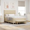 vidaXL Lit &agrave; ressorts avec matelas Cr&egrave;me 140 x 190 cm tissu