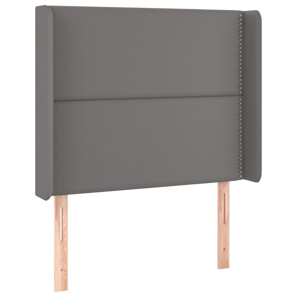 vidaXL T&ecirc;te de lit avec oreilles Gris 103x16x118/128 cm Similicuir