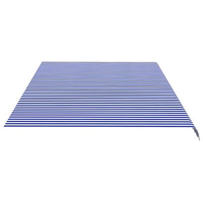 vidaXL Tissu de remplacement pour auvent Bleu et blanc 6x3,5 m