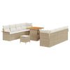 vidaXL Ensemble de canap&eacute; de jardin 11 pc Beige polyrotin