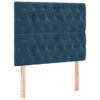 vidaXL Sommier &agrave; lattes de lit avec matelas Bleu fonc&eacute; 90x190 cm
