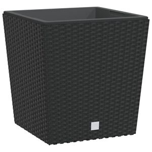 vidaXL Jardini&egrave;re et int&eacute;rieur amovible anthracite 21 /32 L rotin PP