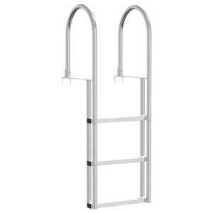vidaXL &Eacute;chelle de quai &agrave; 3 marches Argent 45 x 11,5 x 134 cm Aluminium