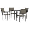 vidaXL Ensemble &agrave; manger de jardin 5 pcs noir textil&egrave;ne et acier