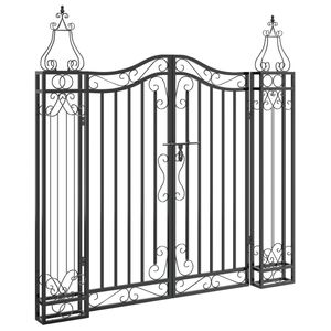 vidaXL Portail de jardin noir 121x8x120 cm fer forg&eacute;