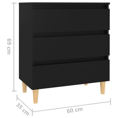 vidaXL Buffet Noir 60x35x69 cm Bois d'ingénierie