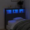 vidaXL Armoire t&ecirc;te de lit avec LED noir 120x17x102 cm