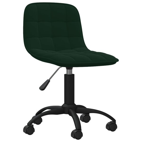 vidaXL Chaise pivotante de salle &agrave; manger Vert fonc&eacute; Velours