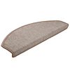 vidaXL Tapis d'escalier 30 pi&egrave;ces 65 x 24 x 4 cm Marron clair Demi-rond Grand