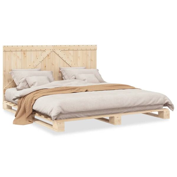vidaXL Cadre de lit sans matelas avec t&ecirc;te de lit 200x200 cm