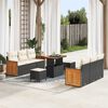 vidaXL Ensemble de canap&eacute; de jardin 11 pcs Noir et Cr&egrave;me polyrotin