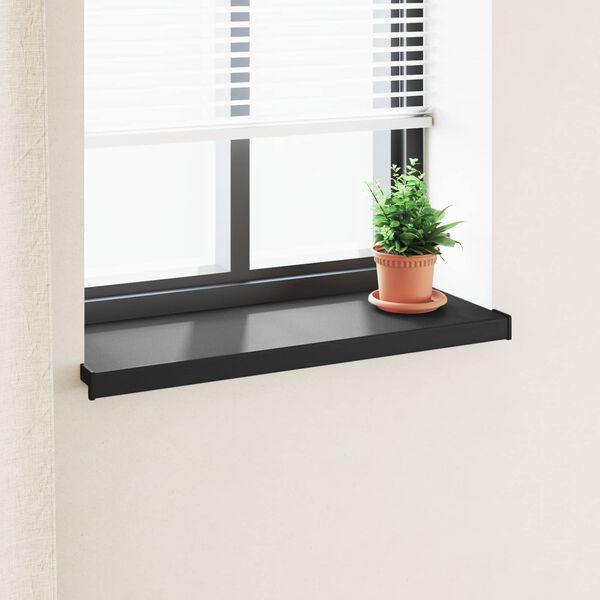 vidaXL Appui de fen&ecirc;tre Noir avec grain de bois 100 x 30 x 4,5 cm PVC