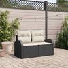vidaXL Canapé de jardin Noir 124 x 62 x 69cm polyrotin