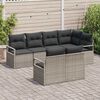 vidaXL Ensemble de canap&eacute; de jardin avec coussin 7 pcs Gris polyrotin