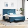 vidaXL Lit &agrave; ressorts avec matelas Bleu fonc&eacute; 180 x 200 cm Velours