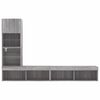 vidaXL Unit&eacute;s murales TV avec LED 4 pcs gris sonoma bois d'ing&eacute;nierie