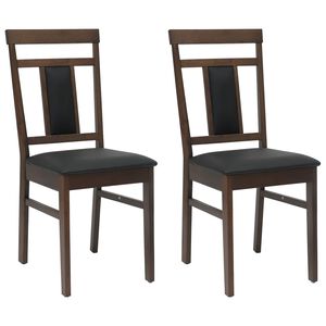 vidaXL Chaise de salle &agrave; manger 2 pc Bois de Caoutchouc Massif
