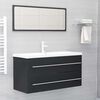 vidaXL Ensemble de meubles de salle de bain 2 pcs gris bois ing&eacute;nierie