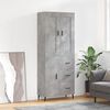 vidaXL Buffet haut Gris b&eacute;ton 69,5x34x180 cm Bois d'ing&eacute;nierie
