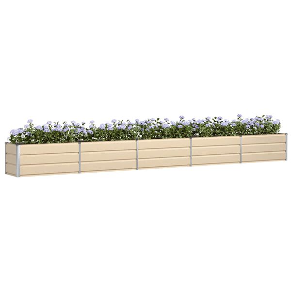 vidaXL Jardini&egrave;re Ivoire 480 x 50 x 45 cm Acier galvanis&eacute;