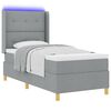 vidaXL Lit &agrave; ressorts avec matelas Gris clair 140 x 190 cm tissu