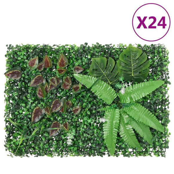 &nbsp;vidaXL Cl&ocirc;ture &agrave; plantes artificielles 24 pcs vert 40x60 cm