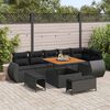 vidaXL Ensemble de canap&eacute; de jardin 9 pcs Noir polyrotin