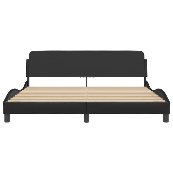 vidaXL Cadre de lit Dover noir 180x200 cm similicuir