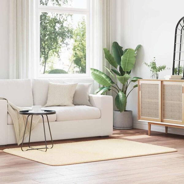 vidaXL Tapis Shaggy &agrave; poils longs NAVARRA cr&egrave;me 120x170 cm polyester