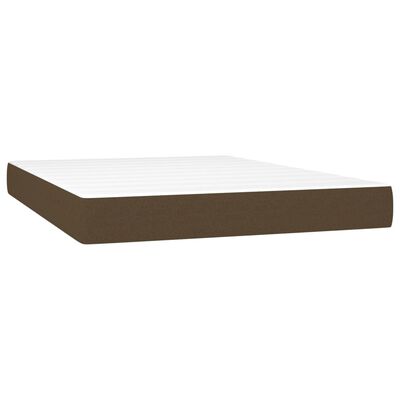 vidaXL Sommier à lattes de lit matelas et LED Marron foncé 140x190 cm