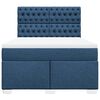 vidaXL Sommier &agrave; lattes de lit avec matelas Bleu 160x200 cm Tissu