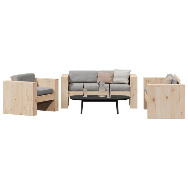 vidaXL Salon de jardin 2 pcs bois de pin massif