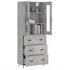 vidaXL Buffet haut Gris b&eacute;ton 69,5x34x180 cm Bois d'ing&eacute;nierie