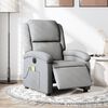 vidaXL Fauteuil de massage inclinable &eacute;lectrique gris clair tissu