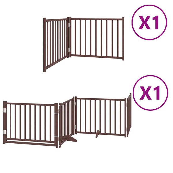 vidaXL Barri&egrave;re pour chien avec porte pliable 6 panneaux bois peuplier