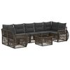 vidaXL Ensemble de canap&eacute; de jardin 8 pc Gris polyrotin