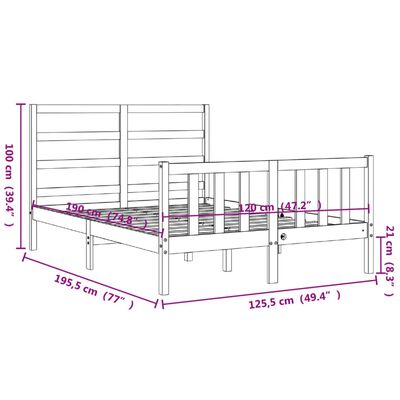 vidaXL Cadre de lit sans matelas blanc bois de pin massif