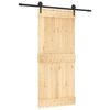 vidaXL Porte coulissante Naturel et noir 90 x 210 cm