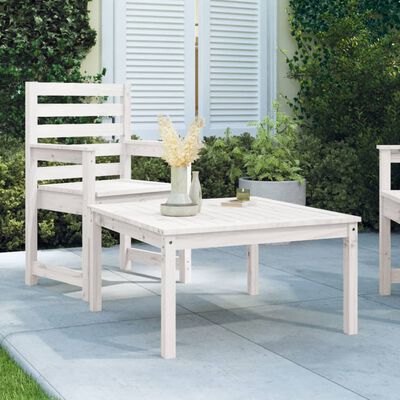 vidaXL Table de jardin blanc 82,5x82,5x45 cm bois massif de pin