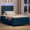 vidaXL Lit &agrave; ressorts avec matelas avec LED Bleu 120 x 190 cm tissu