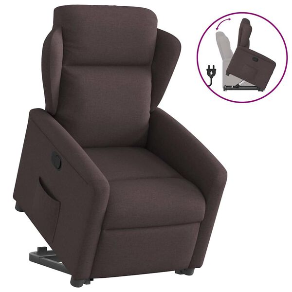 vidaXL Fauteuil inclinable marron fonc&eacute; tissu