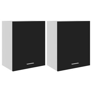 vidaXL Armoires suspendues 2 pi&egrave;ces "Lyon" Noir 50 x 31 x 60 cm Bois d'ing&eacute;nierie